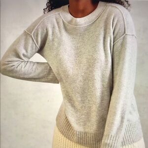 Anthropologie Pilcro Angie Cashmere Seamed Sweater Size XS Gray